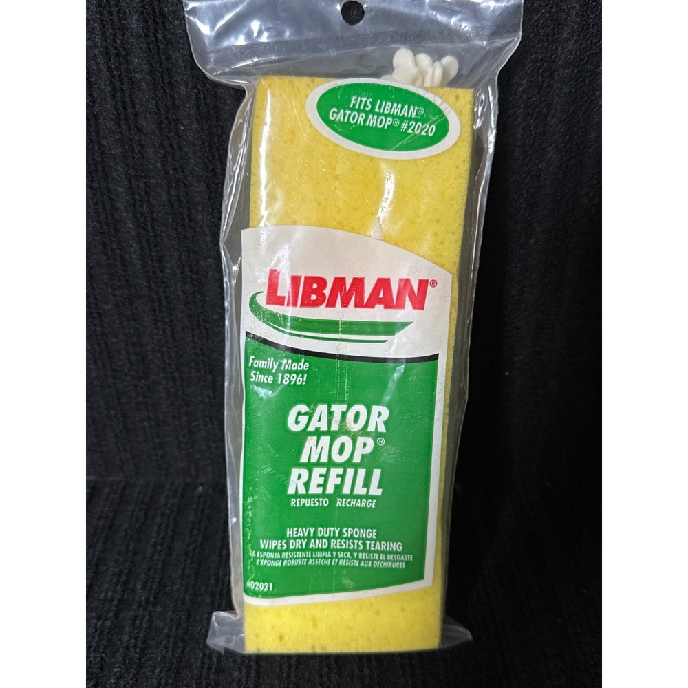 Libman Gator Mop Refill 02021 Yellow Heavy Duty Sponge